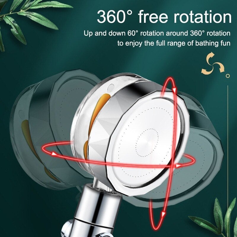 Water Saving Flow 360° Rotating High-Pressure Showerhead